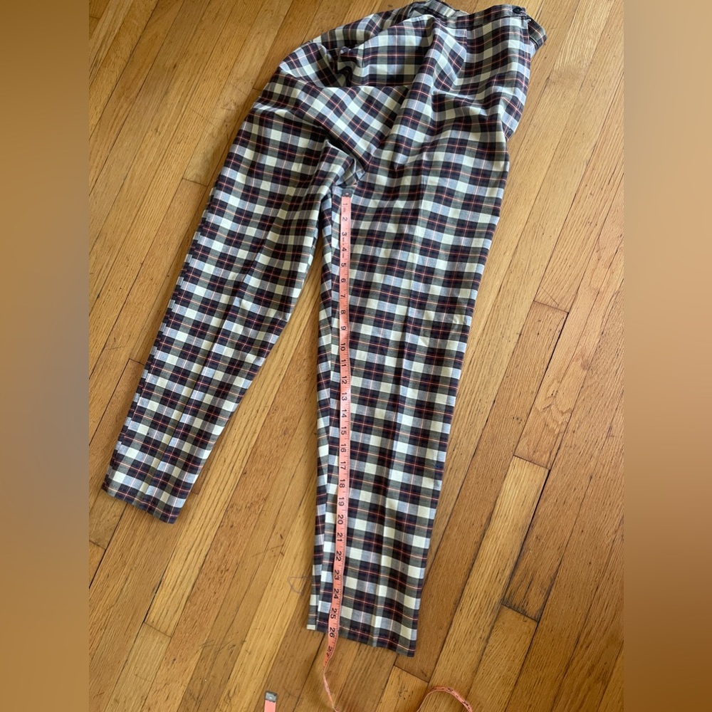 60s Vintage Plaid Cigarette Skinny Pants - Picture 7 of 9
